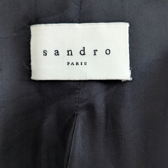 SANDRO Wool + Cashmere Coat Tan Light Brown Brown M Medium - Picture 10 of 12